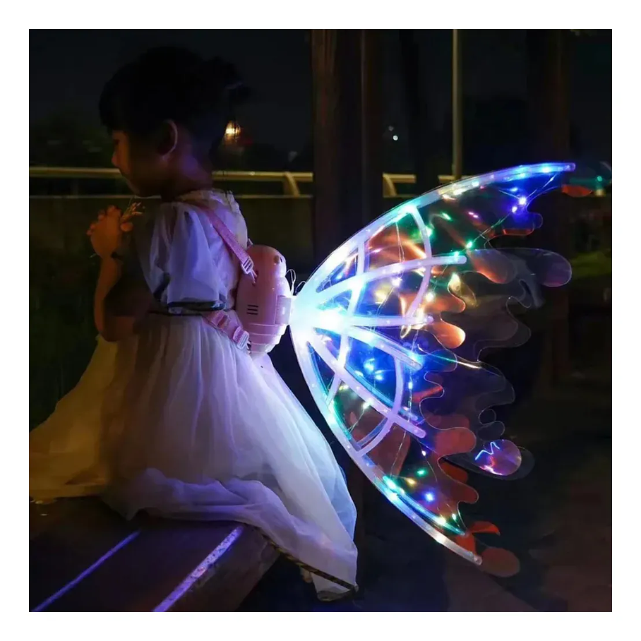 Disfraz Alas Hadas Para Niñas Con Luces Led Electrico Multicolor Rgb Unica 4