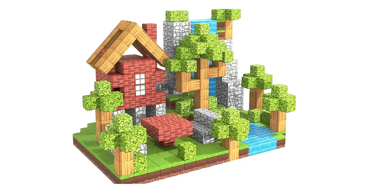 Set De Bloques De Construcción Magnéticos Tipo Minecraft 75