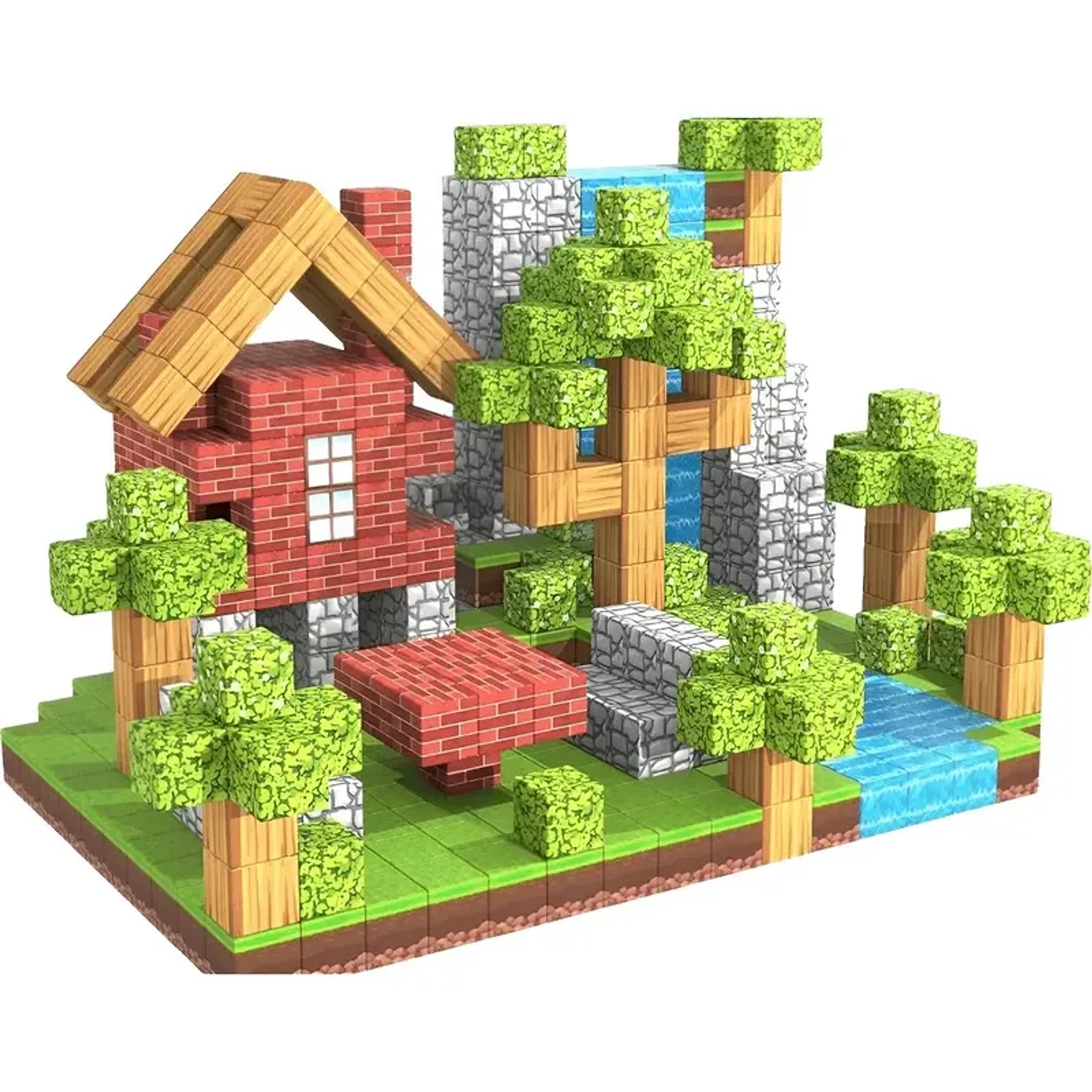 Set De Bloques De Construcción Magnéticos Tipo Minecraft 75 Piezas Educativo Niños Creativo Con Texturas 1