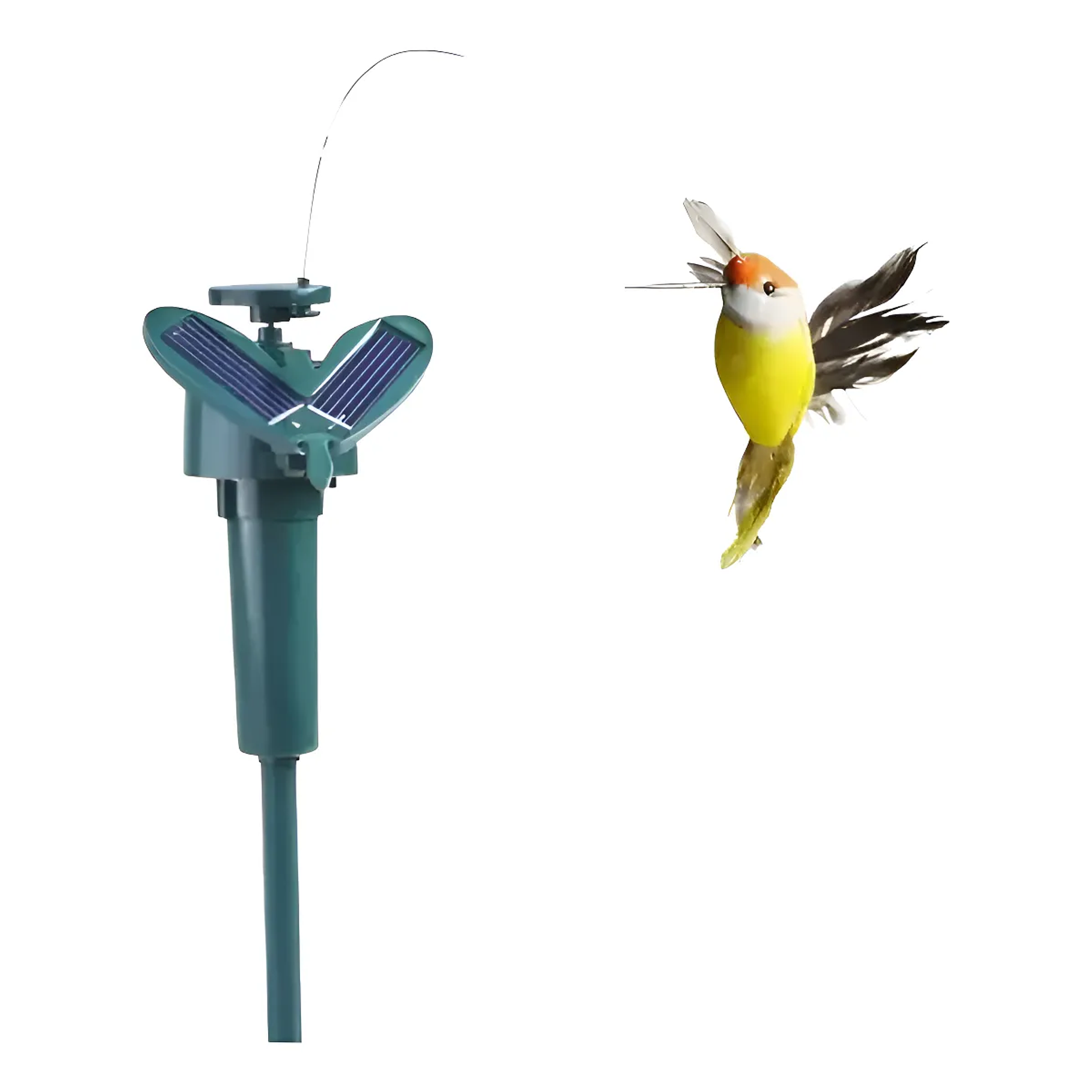 Pack X 6 Estaca Colibrí Solar Decoración Patio Jardín Azul  1