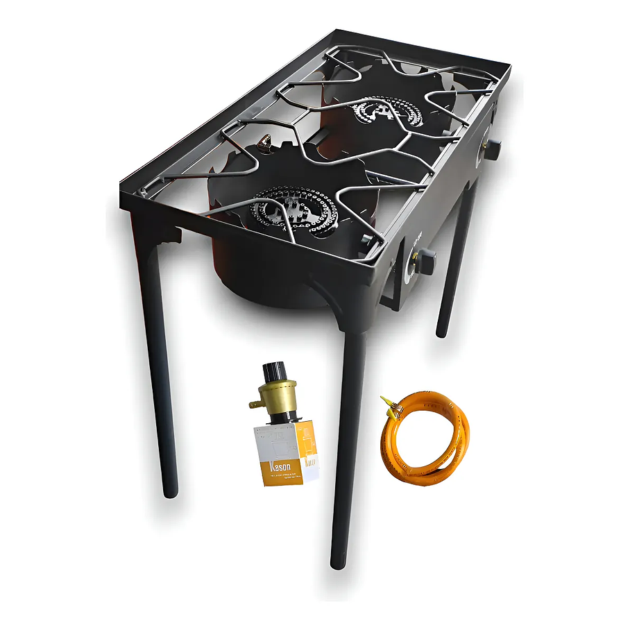 Fogon En Altura Fogon De Alta Presion Doble Cocinilla Y02 + Kit De Instalación 2