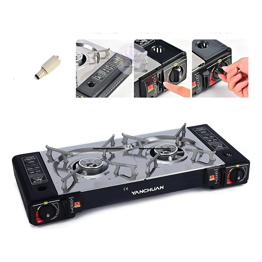 Cocina a Gas Portátil Doble Quemador Camping y Outdoor 3