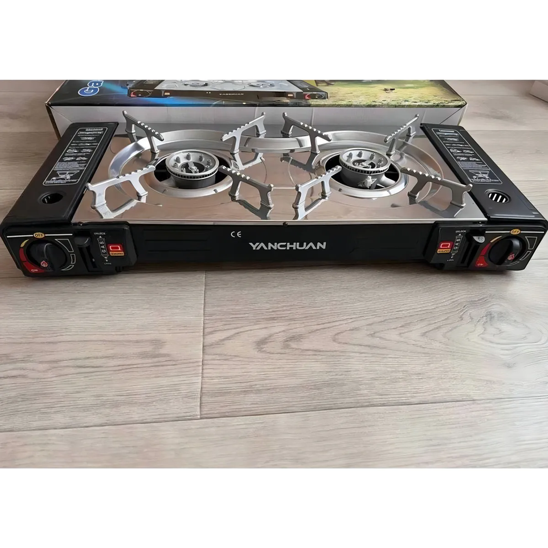 Cocina a Gas Portátil Doble Quemador Camping y Outdoor 5