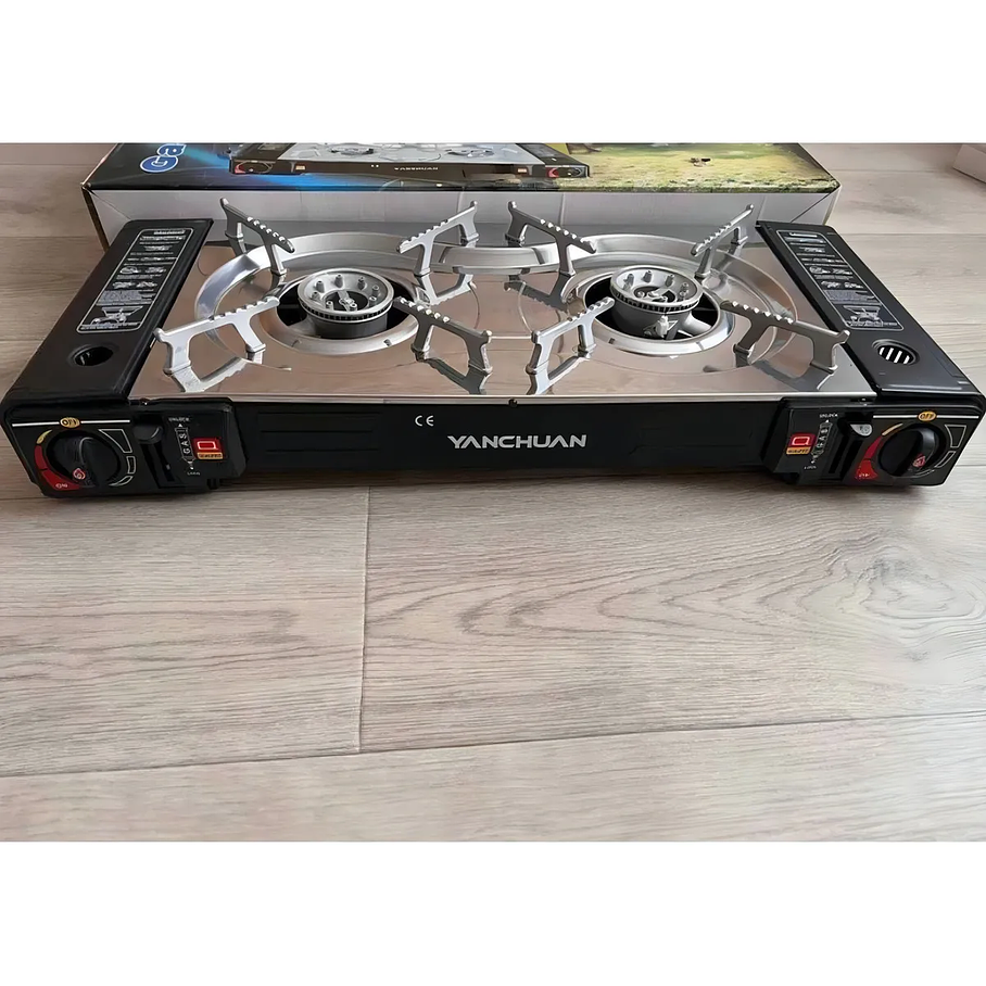 Cocina a Gas Portátil Doble Quemador Camping y Outdoor 5