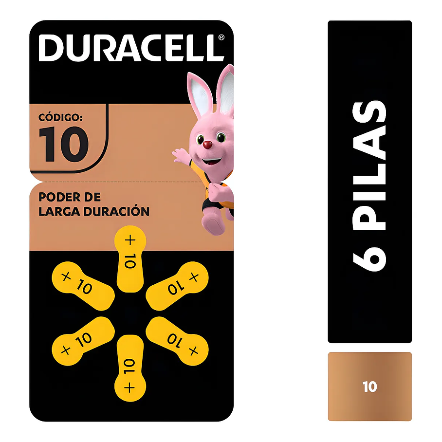 Pila Para Audífonos Duracell Tamaño 10 X6 Unidades Pack  1
