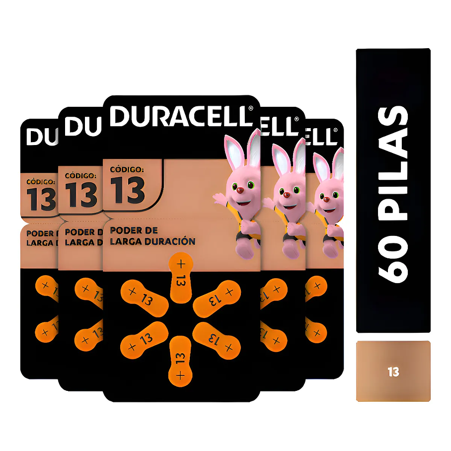 Pack 60 Pilas Duracell Auditivas Zinc-air #13 Pilas De Audio 1