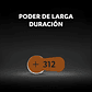 Pila Duracell Para Audífonos Tamaño 312, (6 Pilas Auditivas) - Miniatura 4