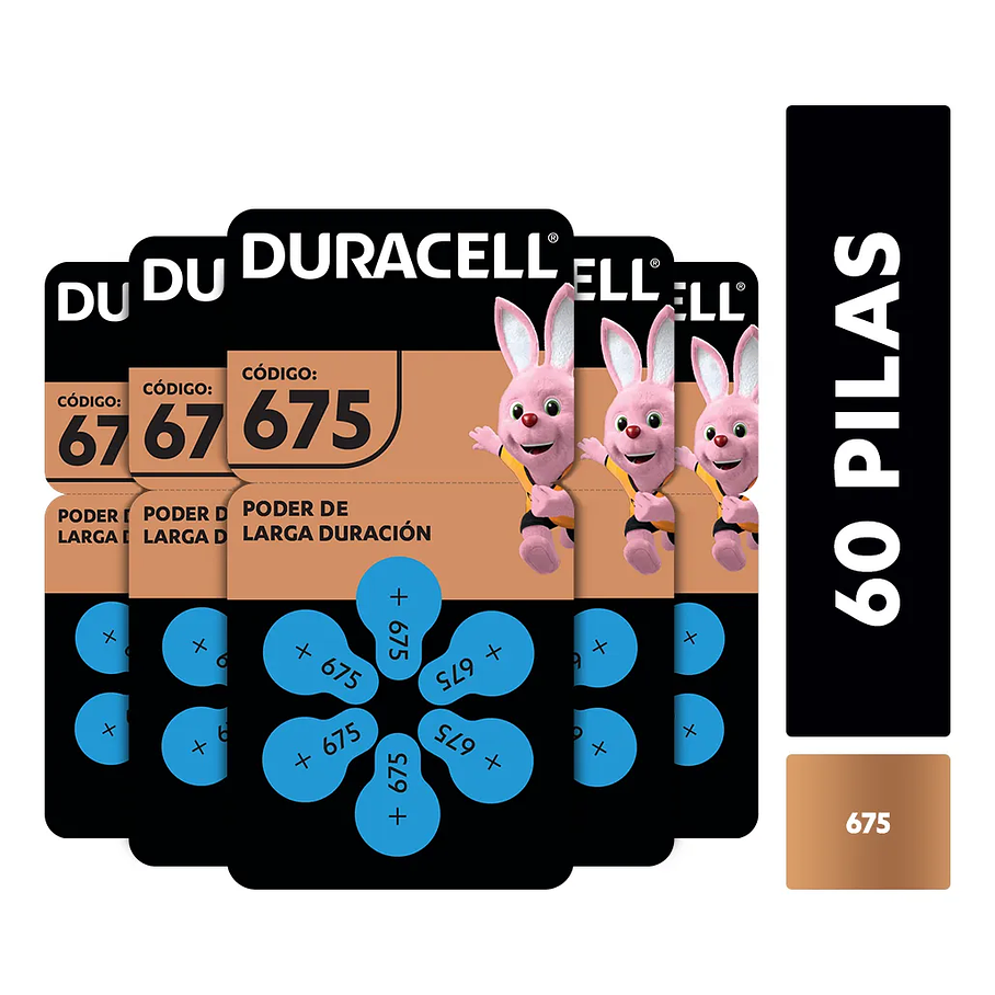 Pack 60 Pilas Duracell Audífono Tamaño 675 Pila Auditiva 1