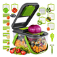 Cortadora De Verduras Y Frutas Cortador Frutas Y Verduras Color Verde Con 12 Piezas - Miniatura 1