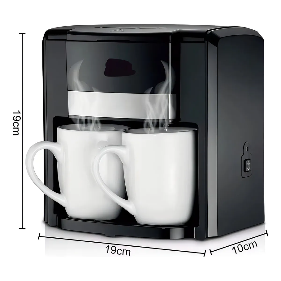 Cafetera Eléctrica Doble Taza 450 Ml 220 Volt 650w Automática Duo 4