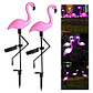 Pack 3 Flamingo Luces Led Solar Estaca Decoración Jardín Exterior Carga Solar Encendido Automático - Miniatura 1
