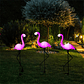 Pack 3 Flamingo Luces Led Solar Estaca Decoración Jardín Exterior Carga Solar Encendido Automático - Miniatura 3
