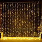 Luces Guirnalda Cortina De Luces Navidad 3x2 Mts 180 Led Amarillas Cascada Color De Las Luces Amarillo 2rl Corriente Decoración Navideña - Miniatura 5