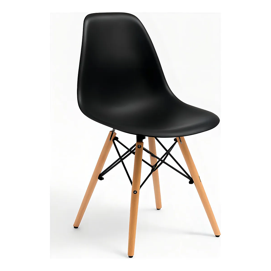 Pack 4 Sillas Tipo Eames Moderna Plástica Madera Colores Variados Comedor Cocina Oficina Sillas Modernas Conjunto De Sillas 4 Colores Iguales 4