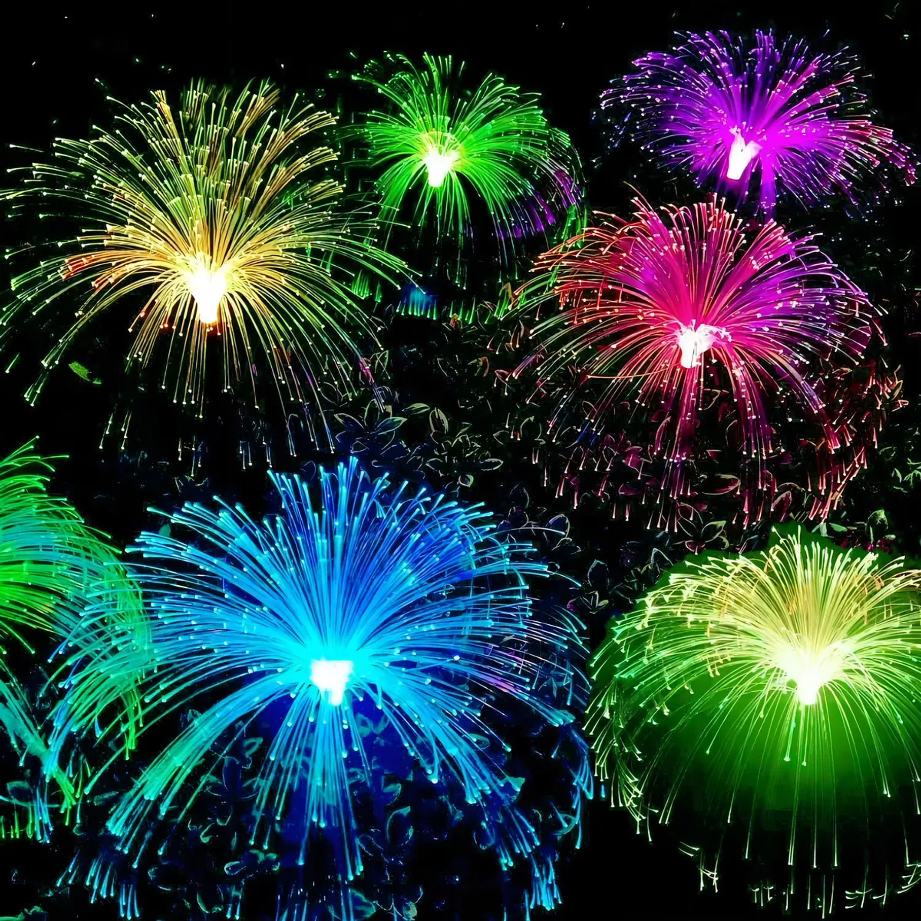 Pack 2 Luces Estaca Solar Medusa Multicolor Para Exterior Jardín Decoración Luces Rgb Coloridos 2rl 3