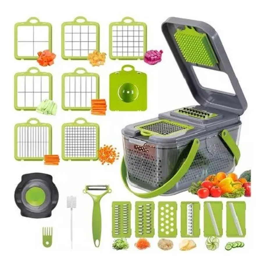 Picador De Verdura Multifuncional 22 En 1 Cortador De Verdur Verde 1