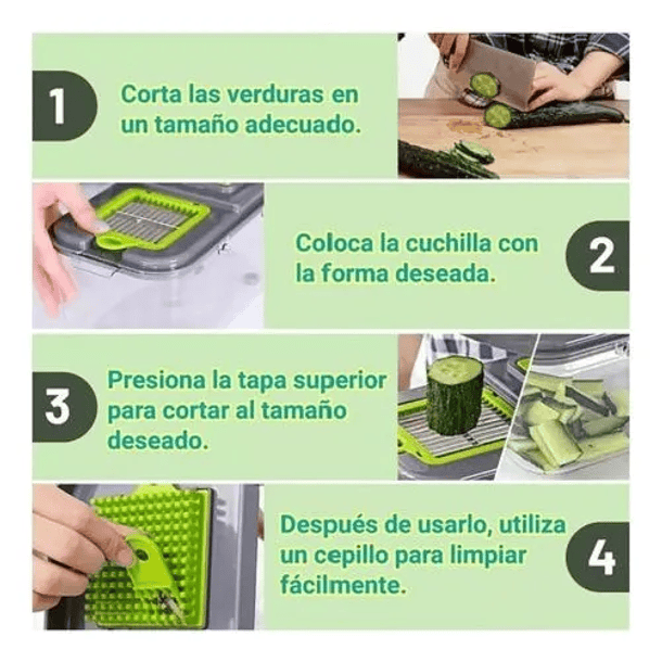 Picador De Verdura Multifuncional 22 En 1 Cortador De Verdur Verde 3