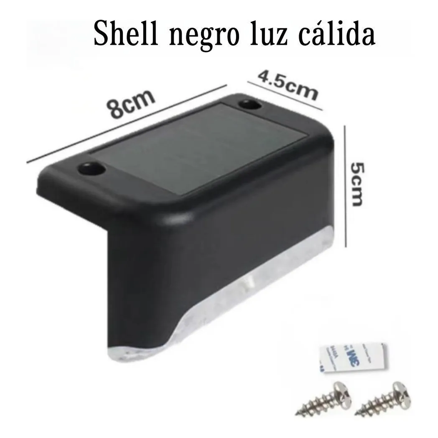 Kit 8 Luces Solares Patio Jardín Para Escaleras Y Muros Estructura Negro 3