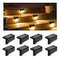 Kit 8 Luces Solares Patio Jardín Para Escaleras Y Muros Estructura Negro - Miniatura 1