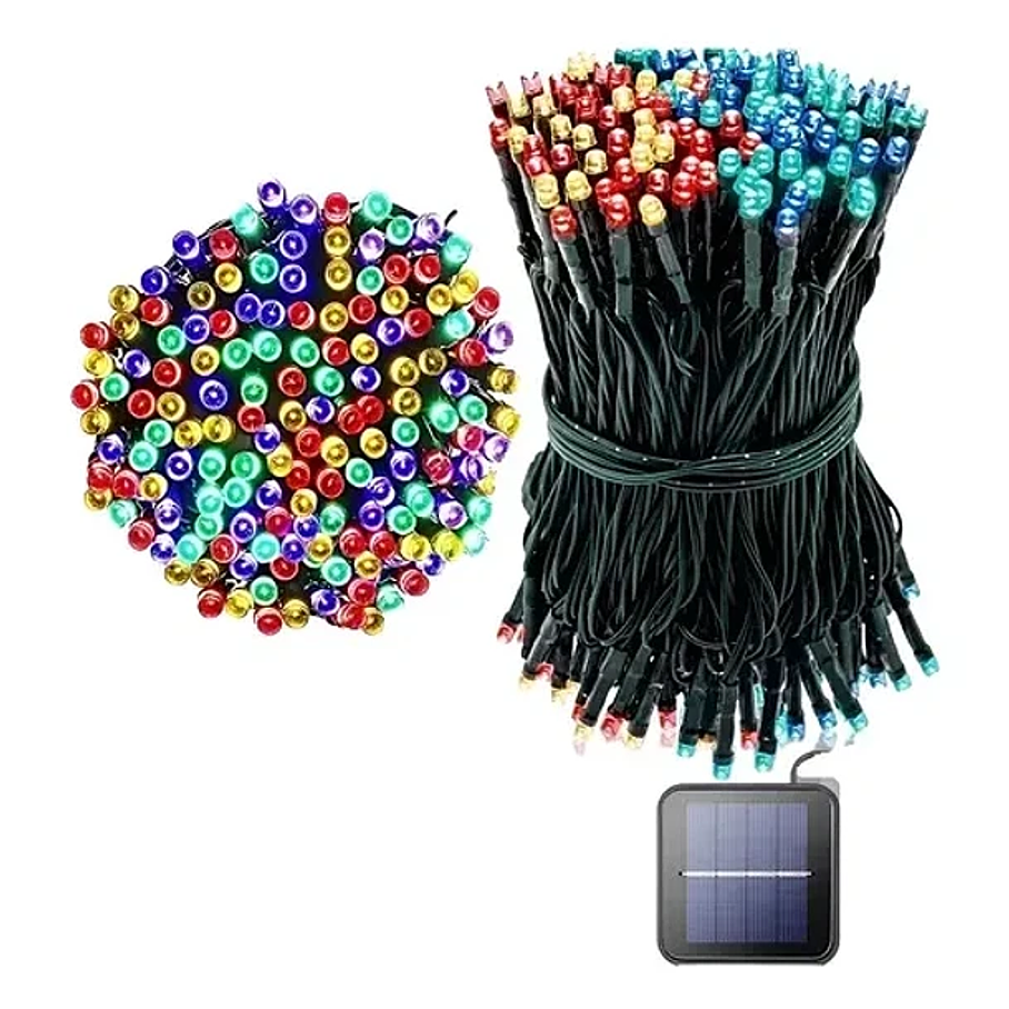 Luces Guirnalda Solar 30 Mts 300 Led Multicolor Decoración Árbol Navideño Luces Colores Modos De Uso Luces Solares 2