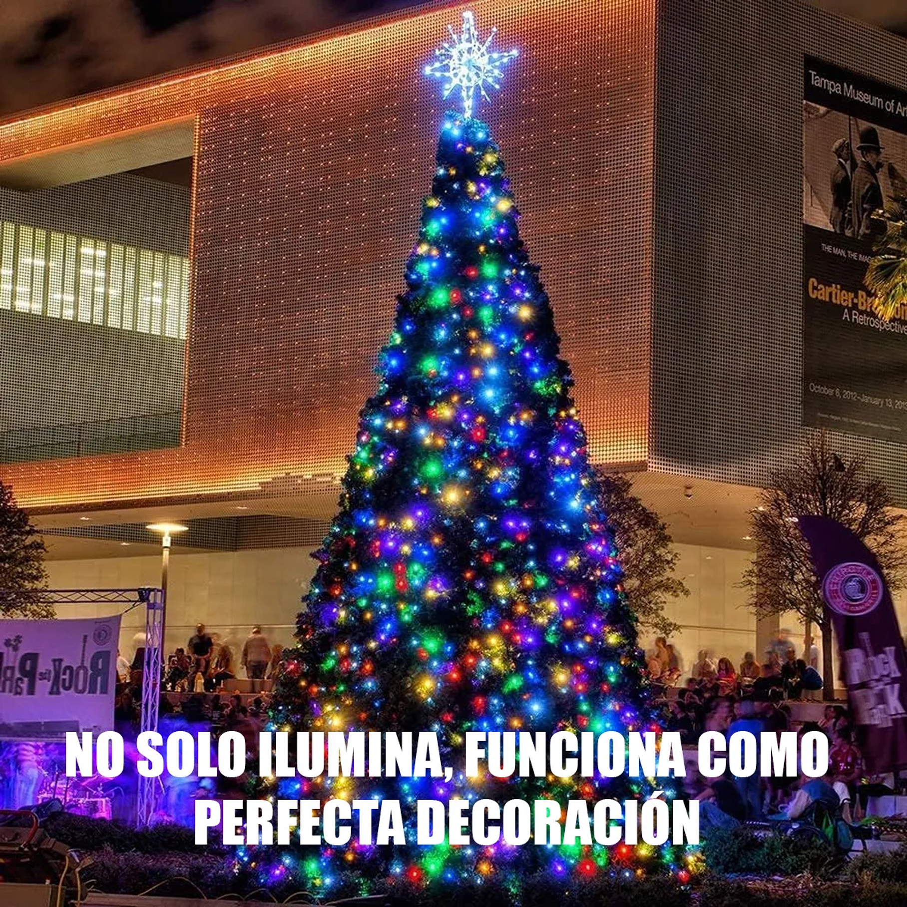 Luces Navidad Guirnalda 200 Led 12 Metros Luces Navideñas Exterior  Luces Led Multicolor Luces Navideñas Corriente 220 6