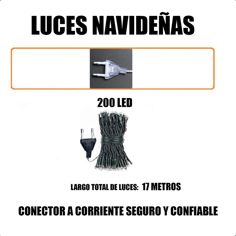 Luces Navidad Guirnalda 300 Led 20 Metros Luces Navideñas Exterior  Luces Led Multicolor Luces Navideñas Corriente 220 6