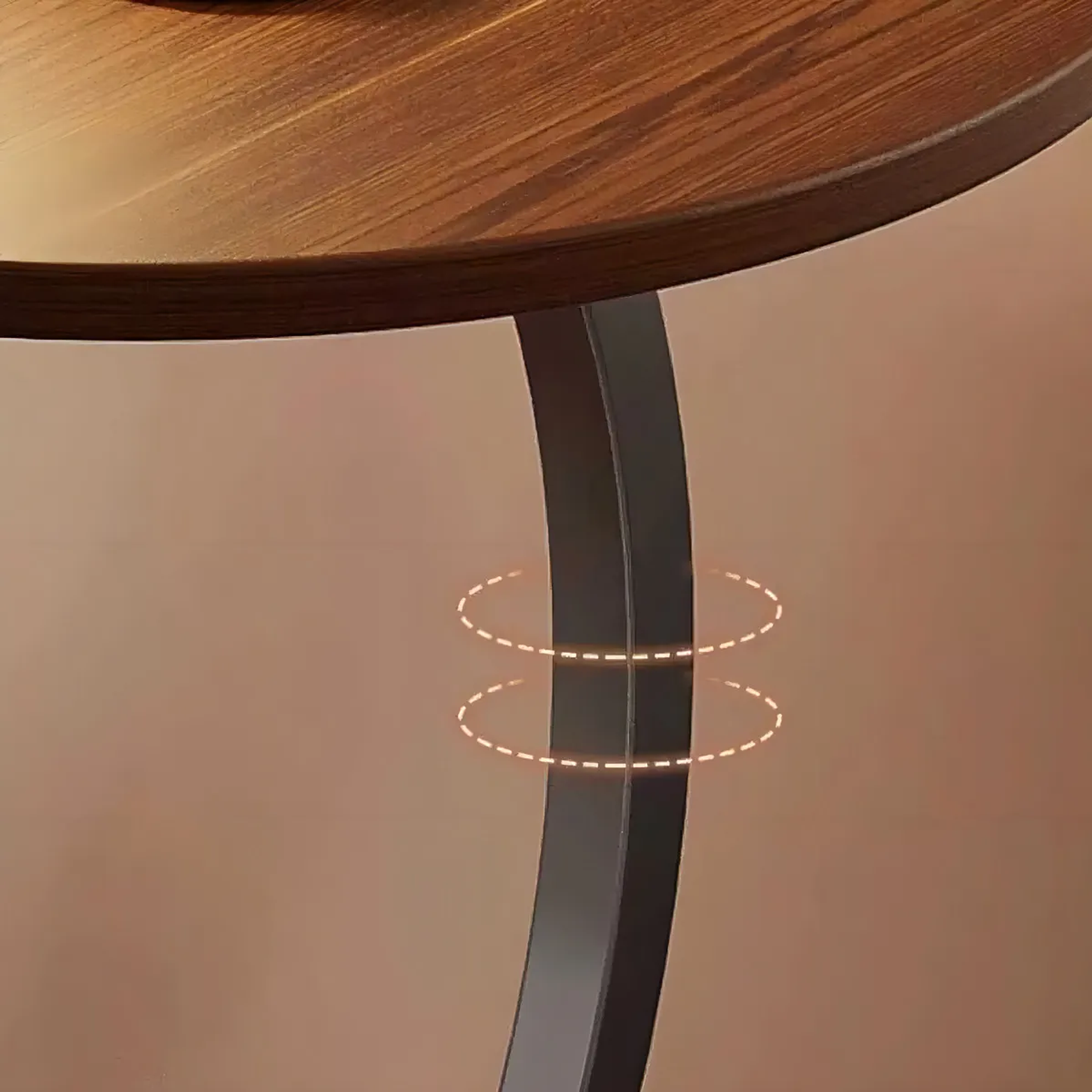 Mesa Estante Redonda De Estilo Mármol Mesa Centro Pequeña Living Centro Mesa Madera Color Marron  3