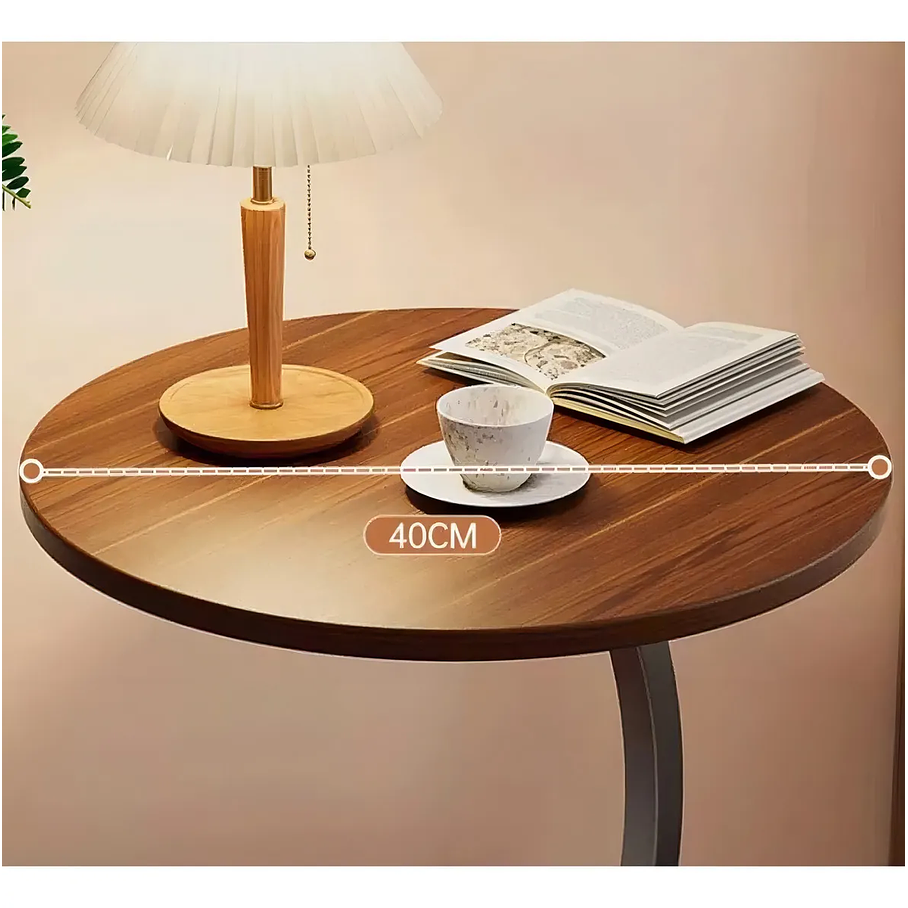 Mesa Estante Redonda De Estilo Mármol Mesa Centro Pequeña Living Centro Mesa Madera Color Marron  8