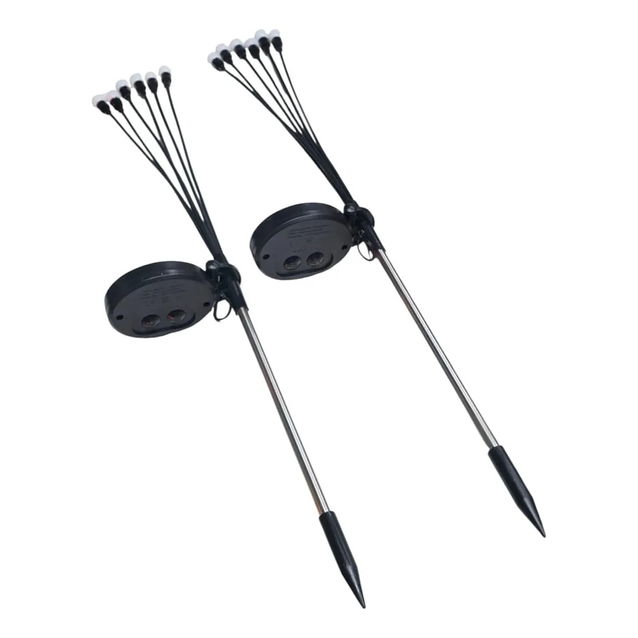 Pack x2 Luces Estaca Solar Ramo Bombillas Exterior Jardín Luz Cálida Modelo Árbol Decoración Externa 2RL  2