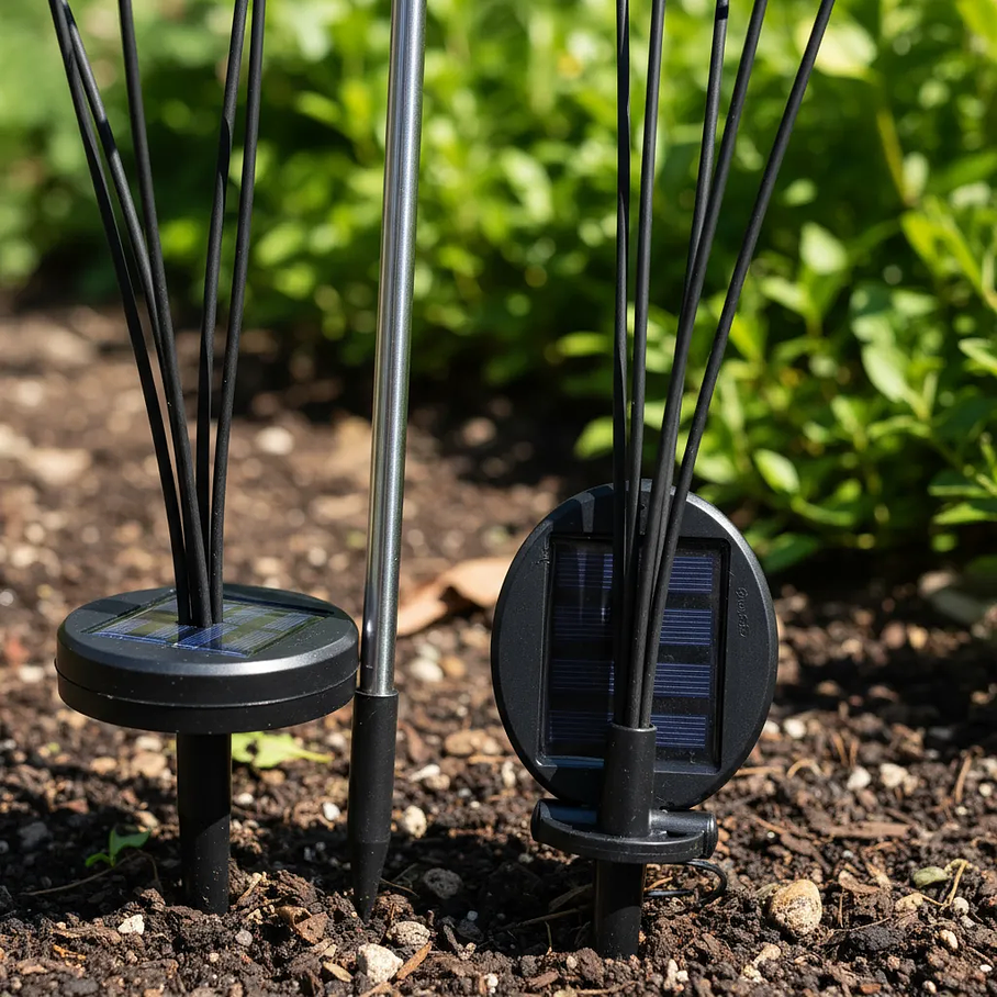 Pack x2 Luces Estaca Solar Ramo Bombillas Exterior Jardín Luz Cálida Modelo Árbol Decoración Externa 2RL  5