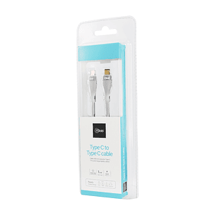 Cable Mlab Resistente Mallado Certificado USB C a USB C Silver Cable Con Protección 60W 20V 2A 1 Mts 