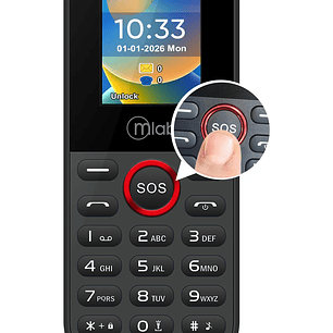 Telefono Senior Sos 4g Lte USB C Dual Sim Card / Mlab 9556 Negro Boton SOS 1000mAh Radio 