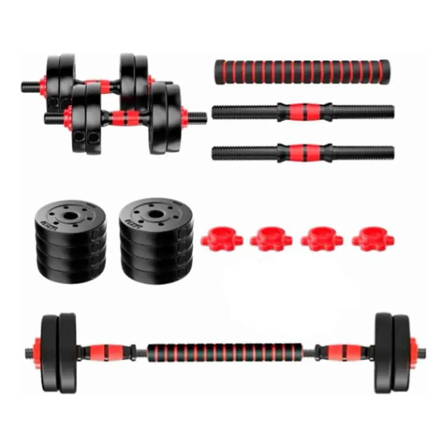 Mancuerna Ajustable Línea Sport 10 Kg PVC Redonda Fitness Pesas Ajustables 3