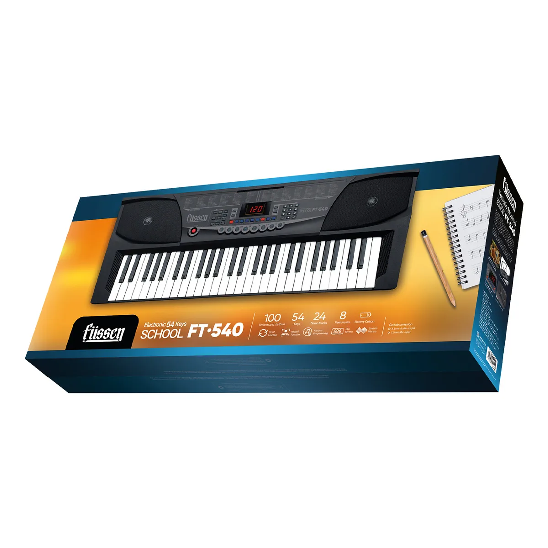 Teclado Piano Electric School 54 Teclas Ft570 Fussen - 9578 Negro Instrumento Musical 3