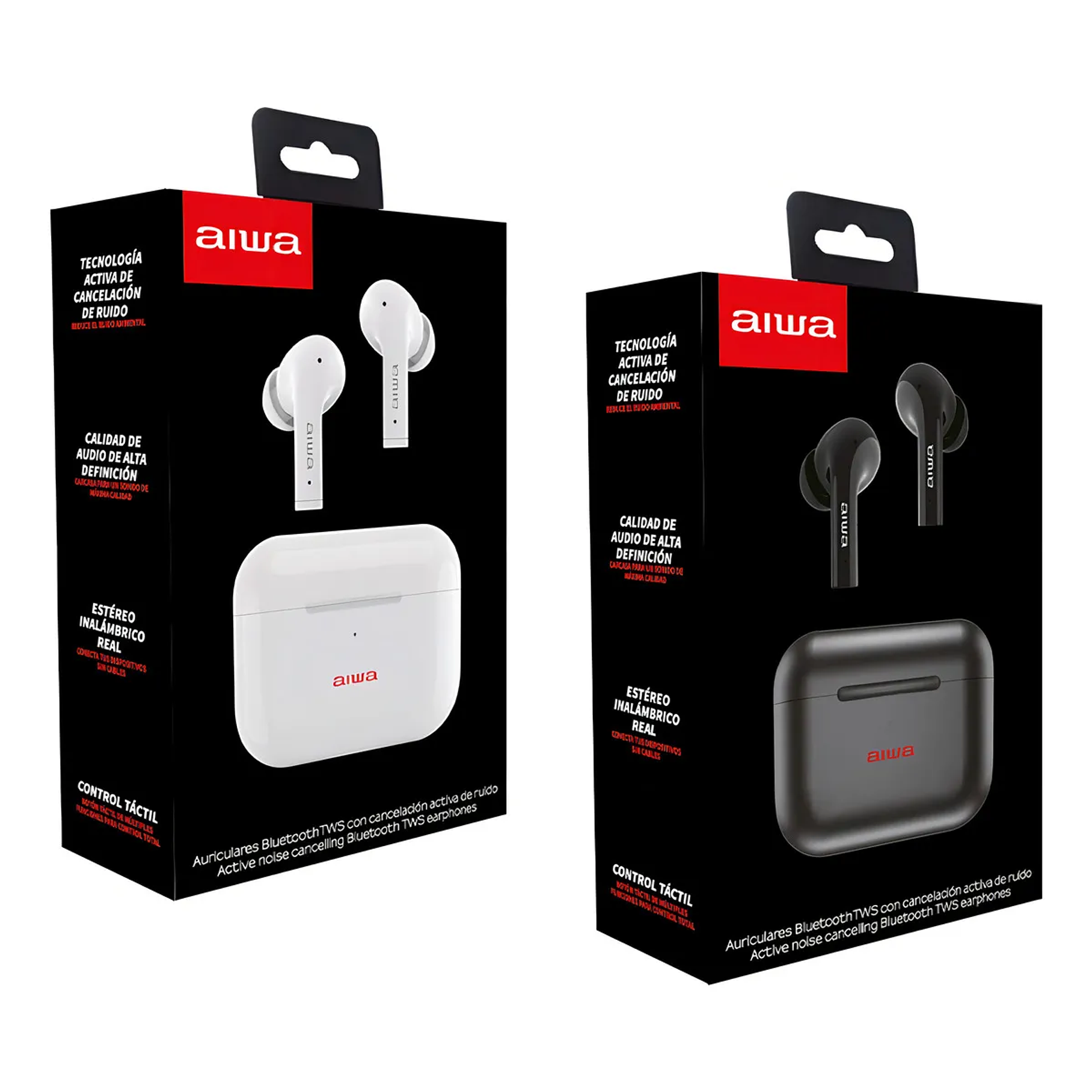 Audífono In-ear Tactil Con Cancelación De Ruido Aiwa Aw-30nc Color Negro 8