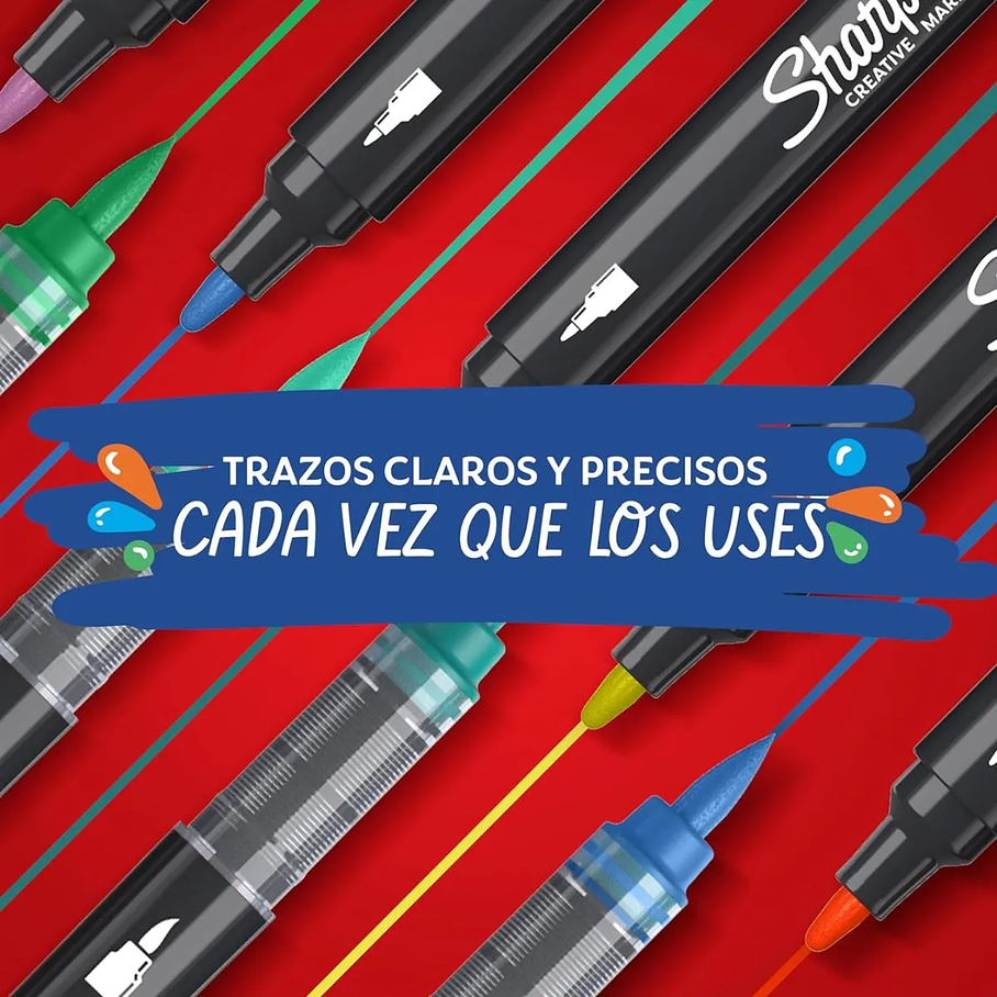 Marcador Acrílico Sharpie Creative Punta Redonda X5 Colores 4