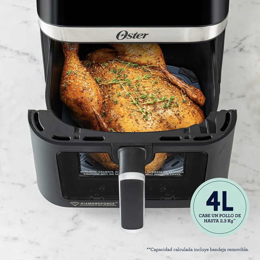 Freidora De Aire Digital 4lt Oster 10 Programas Ckstaf40wddf Color Negro Oster® DiamondForce 8