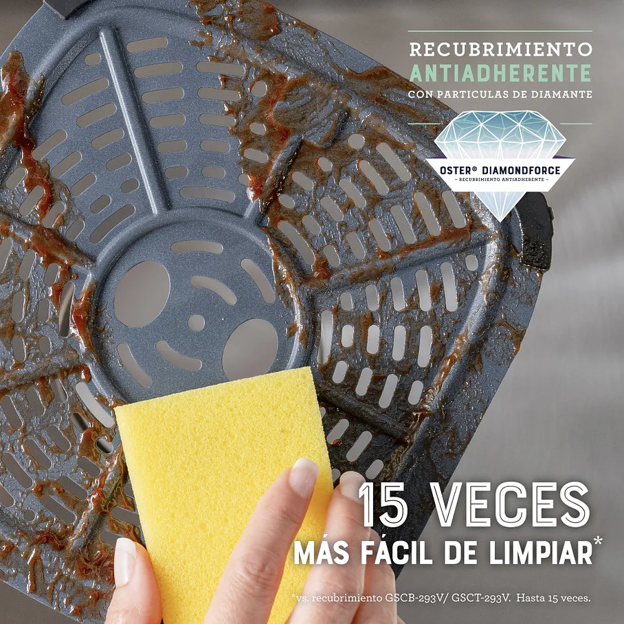 Freidora De Aire Digital 4lt Oster 10 Programas Ckstaf40wddf Color Negro Oster® DiamondForce 10