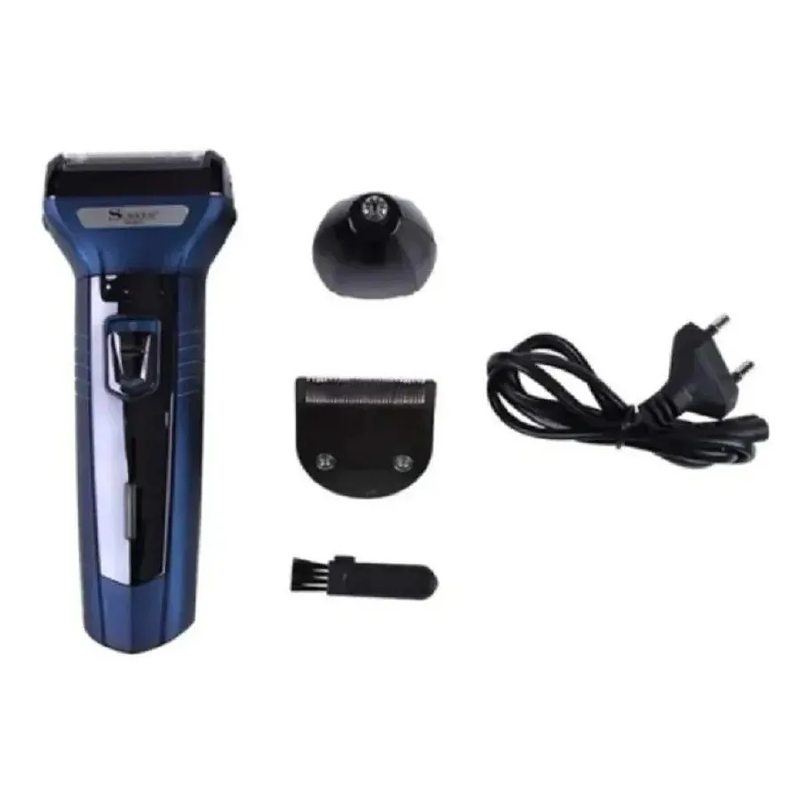 Maquina De Afeitar Recortadora 3 En 1 Para Hombre Recargable Azul Surker 5