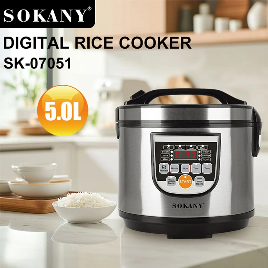 Olla Eléctrica Sokany SK-07051 Cooker Digital Con Diseño Válvula De Escape Y Escape De Una Tecla 5