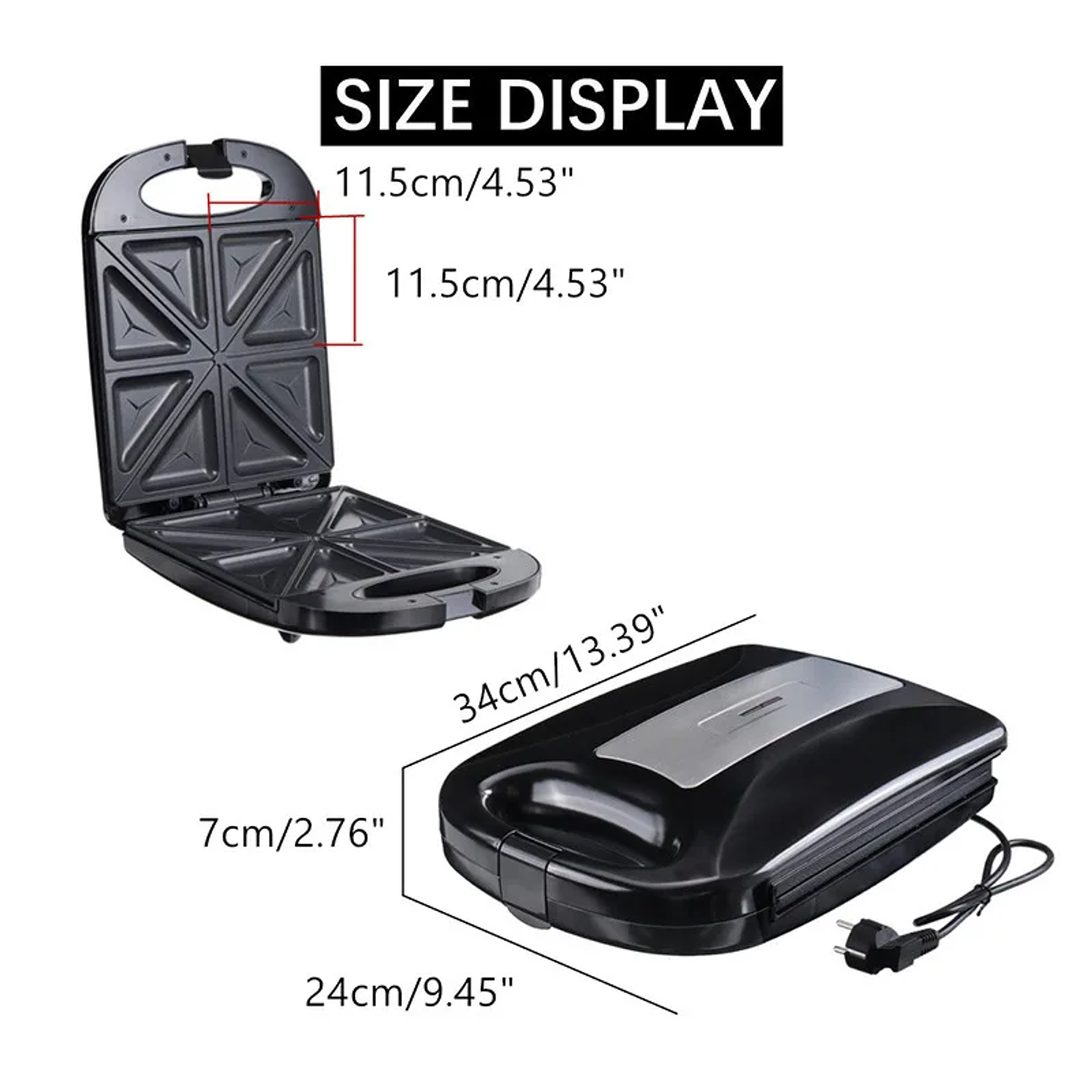 Sandwichero SOKANY SK-08102 4-Slice Sandwich Maker Non-Stick Sandwichero 4 Pcs Tostadora De Pan 2