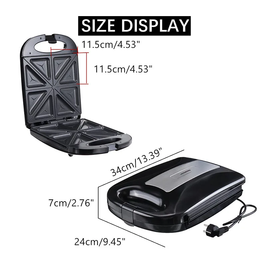 Sandwichero SOKANY SK-08102 4-Slice Sandwich Maker Non-Stick Sandwichero 4 Pcs Tostadora De Pan 2