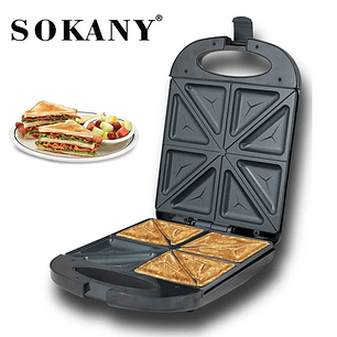Sandwichero SOKANY SK-08102 4-Slice Sandwich Maker Non-Stick Sandwichero 4 Pcs Tostadora De Pan