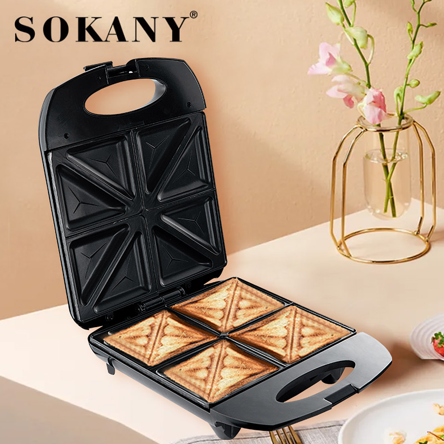 Sandwichero SOKANY SK-08102 4-Slice Sandwich Maker Non-Stick Sandwichero 4 Pcs Tostadora De Pan 6