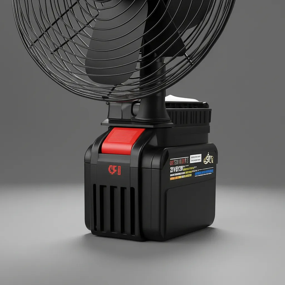 Ventilador Portátil Inalámbrico 22cm Compatible Batería 21v 2 Velocidades Potente Recargable Bateria  2