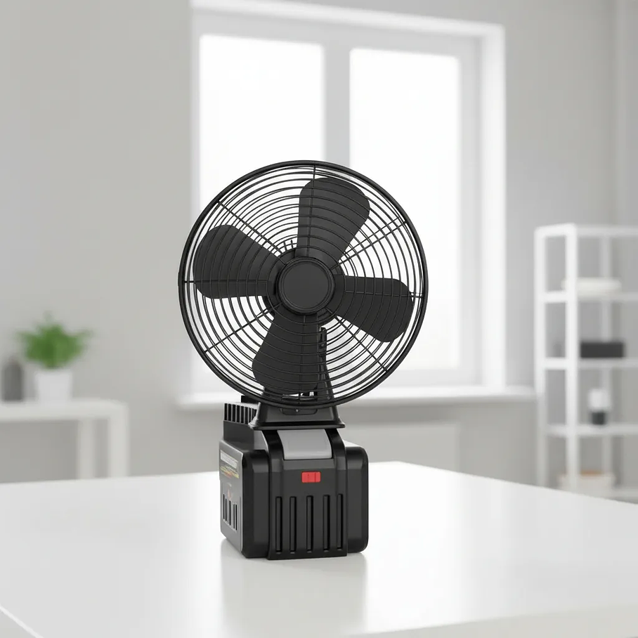 Ventilador Portátil Inalámbrico 22cm Compatible Batería 21v 2 Velocidades Potente Recargable Bateria  3