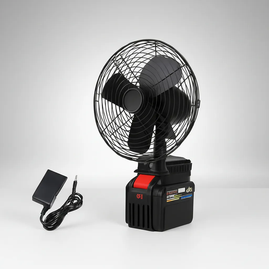 Ventilador Portátil Inalámbrico 22cm Compatible Batería 21v 2 Velocidades Potente Recargable Bateria  4