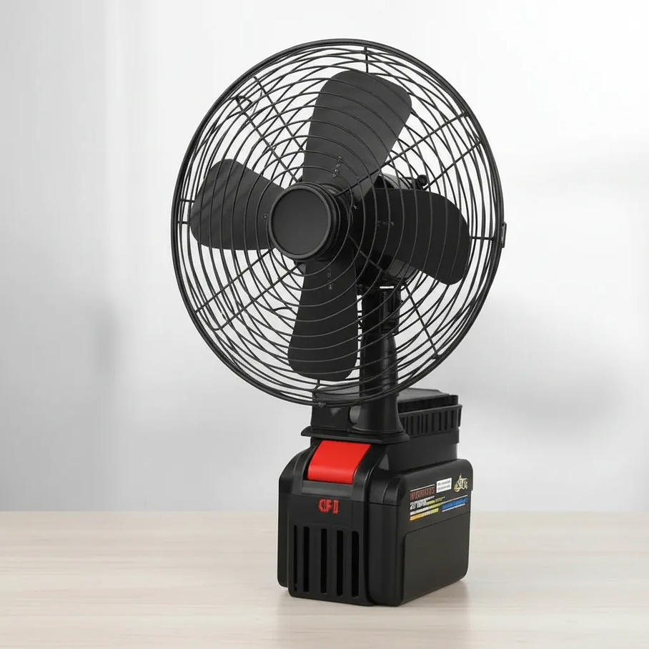 Ventilador Portátil Inalámbrico 22cm Compatible Batería 21v 2 Velocidades Potente Recargable Bateria  1