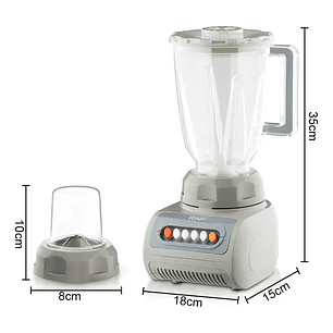 Licuadora 2 en 1 350w 1,5l Raf 2821g Blanco Botones Vaso De Plastico 