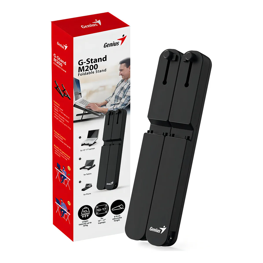 Soporte Notebook Base Genius P/notebook-Tablet G-stand M200 10 -17 Color Negro Material Plástico 1